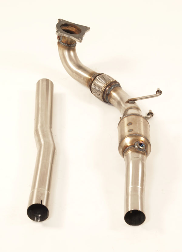 FMS Edelstahl 70mm Downpipe mit Sport-Kat. VW Scirocco III ab Bj